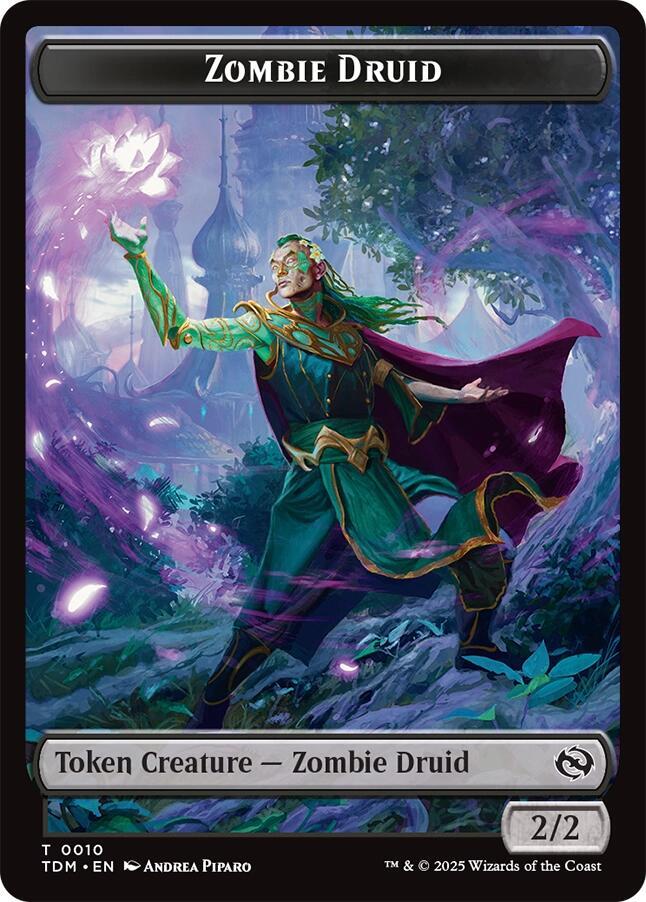 Zombie Druid // Treasure Double-Sided Token - #10 // 16