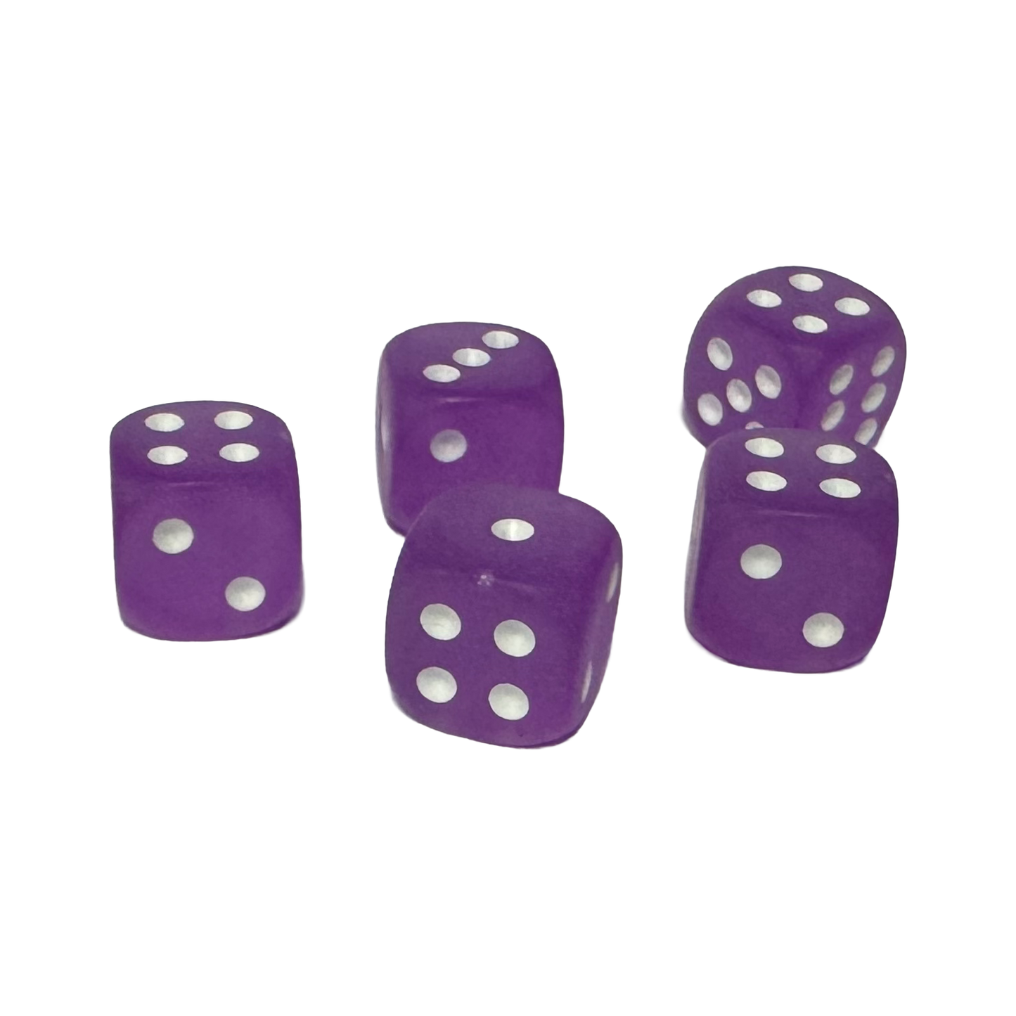 Frosted 12mm w/pips Purple/White D6