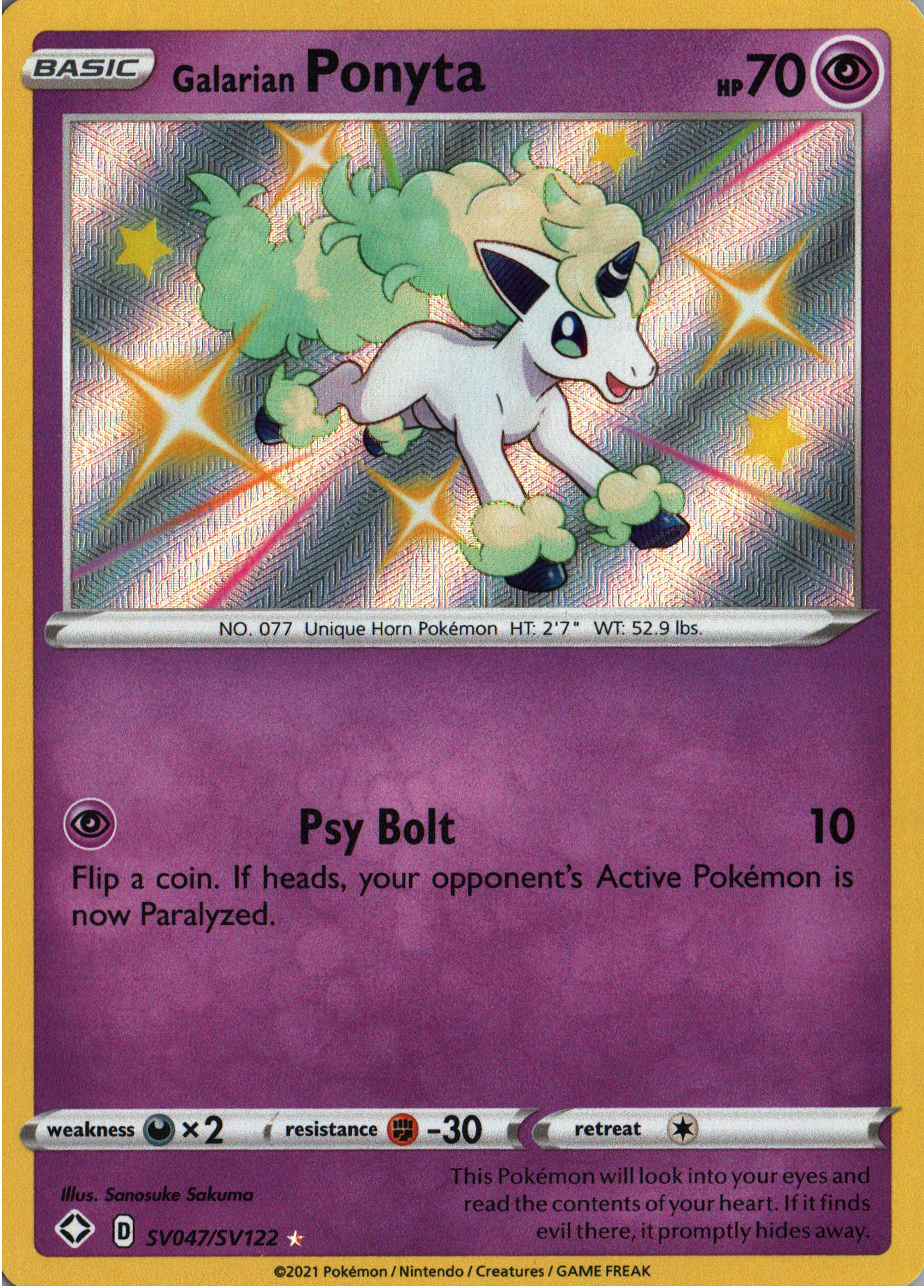 shiny ponyta pokemon card Galarian - Shining Fates: Vault Sleeves:Y'shtola - Night's Blessed Type_Playmat themed card Pitch Black Pokemon Card