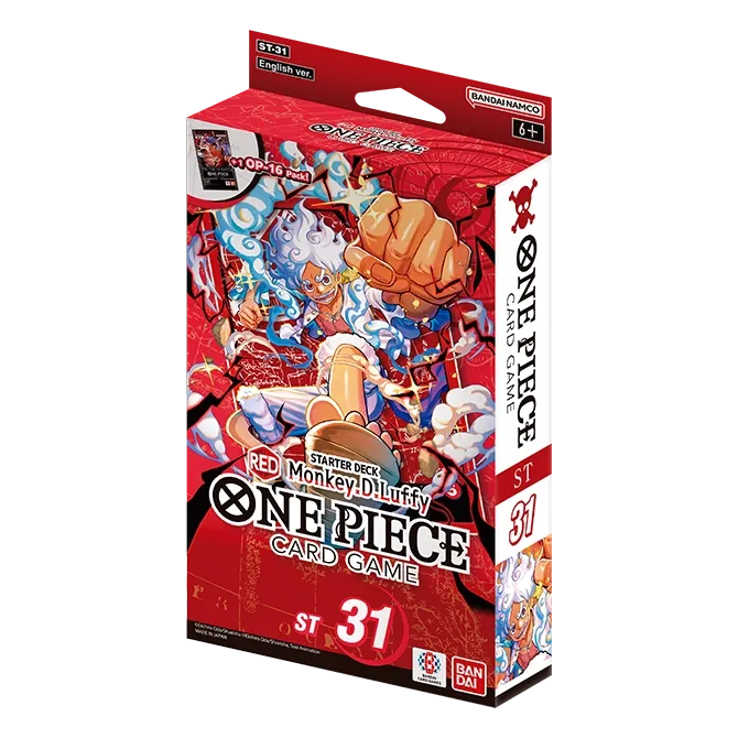One Piece Card Game Starter Deck ST-31 Red Monkey.D.Luffy box front, showing Luffy in red on the package art