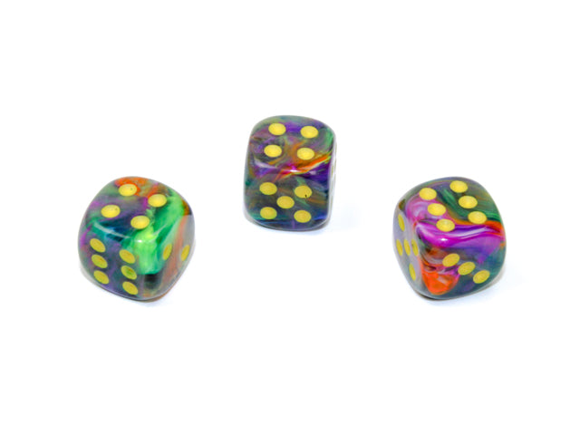 Festive Rio/yellow 12mm Single d6 dice w/pips (1 piece)