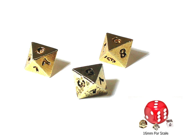 Gold Micro Metal Single d8 dice (1 piece)