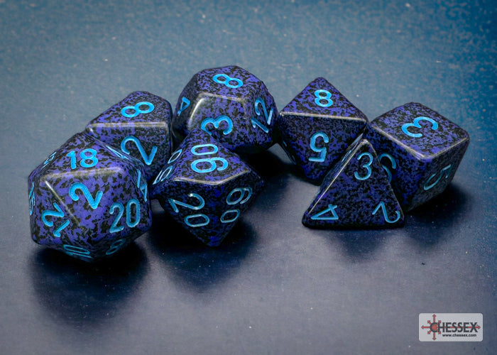 Speckled Cobalt Polyhedral 7-Dice Set