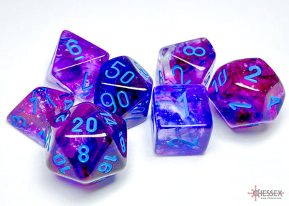 Nebula Nocturnal/blue Luminary Polyhedral 7-Dice Set