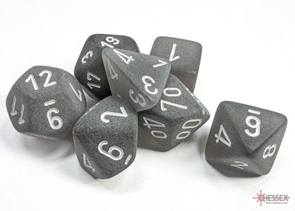 Frosted Polyhedral Smoke/white 7-Die Set