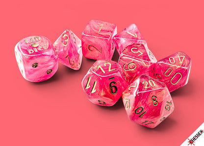 Shimmer Ignis/gold Polyhedral 7-Dice Set (with bonus die)