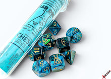 Gemini Green-Teal/gold Polyhedral 7-Dice Set (with bonus die)