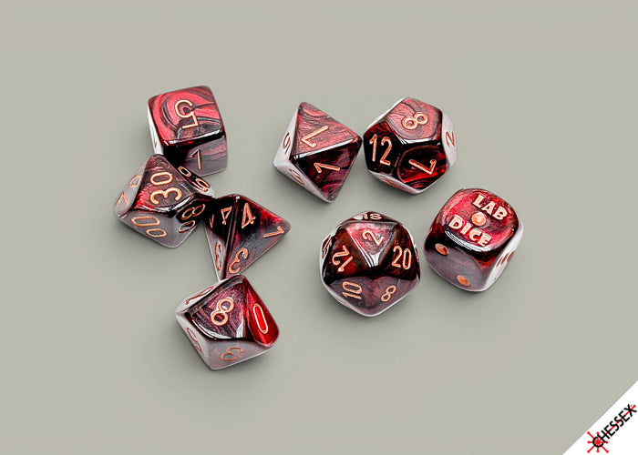 Lustrous Gothic/copper Polyhedral 7-Dice Set (with bonus die)