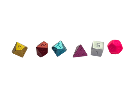 Mix of Faux Metal Jacket Polyhedral Dice (50)