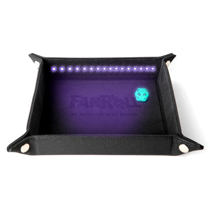 Fanroll Blacklight Dice Tray with d20: Black