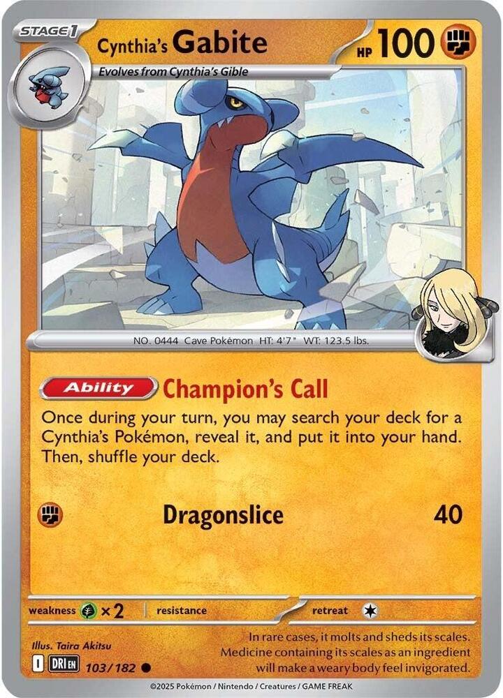 Cynthia's Gabite - #103/182