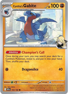 Cynthia's Gabite - #103/182