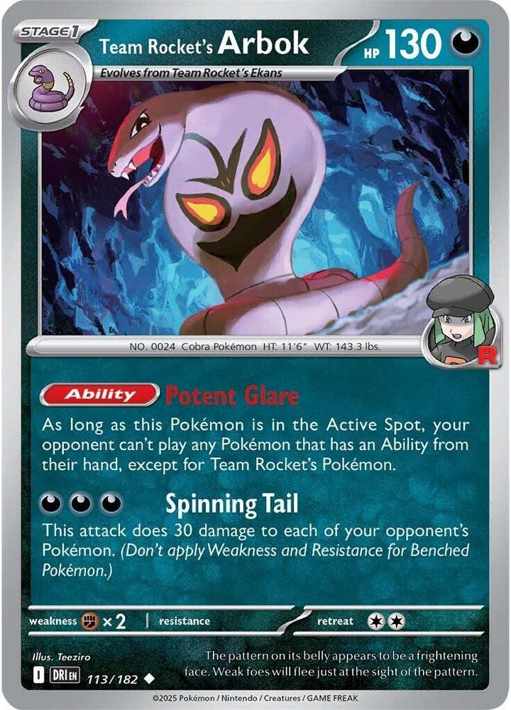 Team Rocket's Arbok - #113/182
