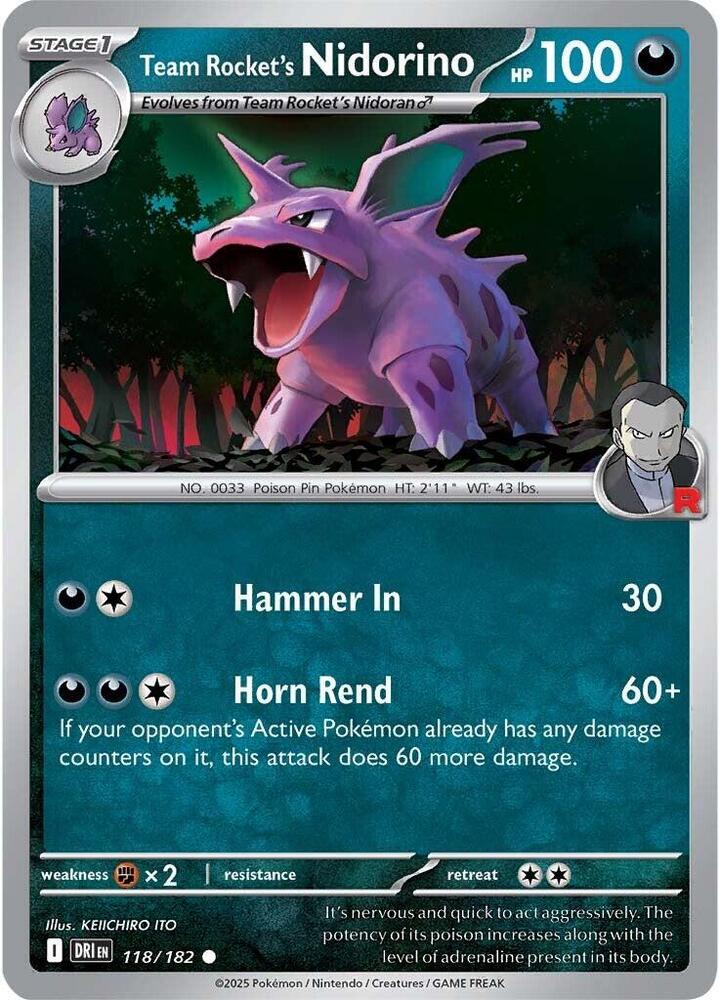 Team Rocket's Nidorino - #118/182