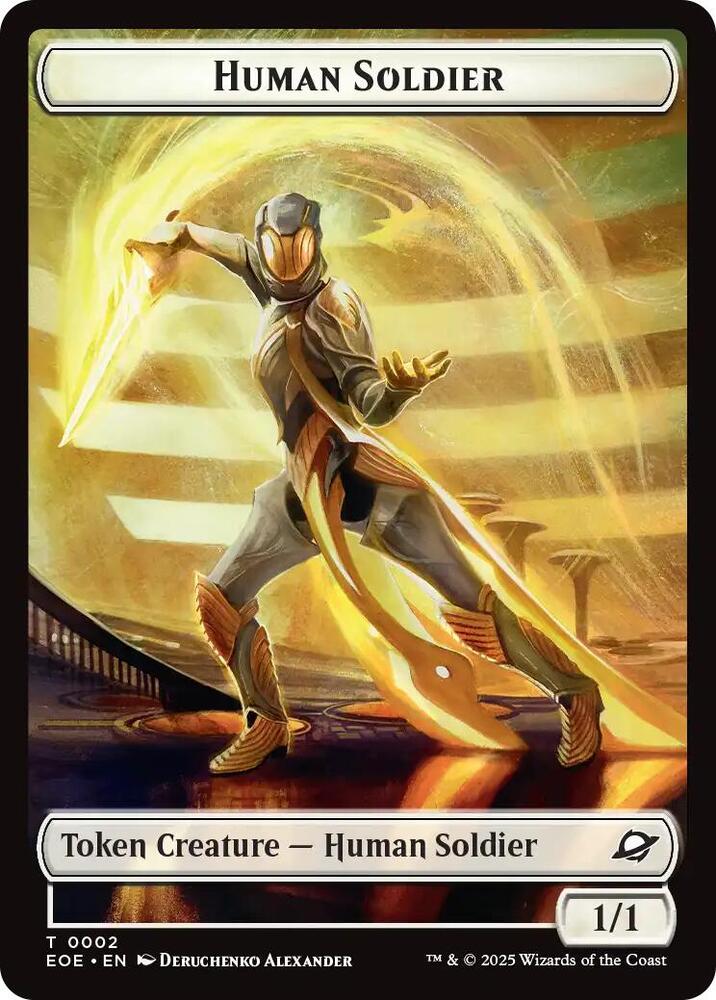 Human Soldier // Lander (0008) Double-Sided Token - #2 // 8