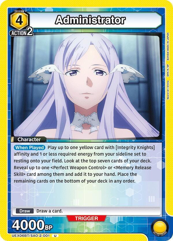 Administrator #UEX06BT/SAO-2-001