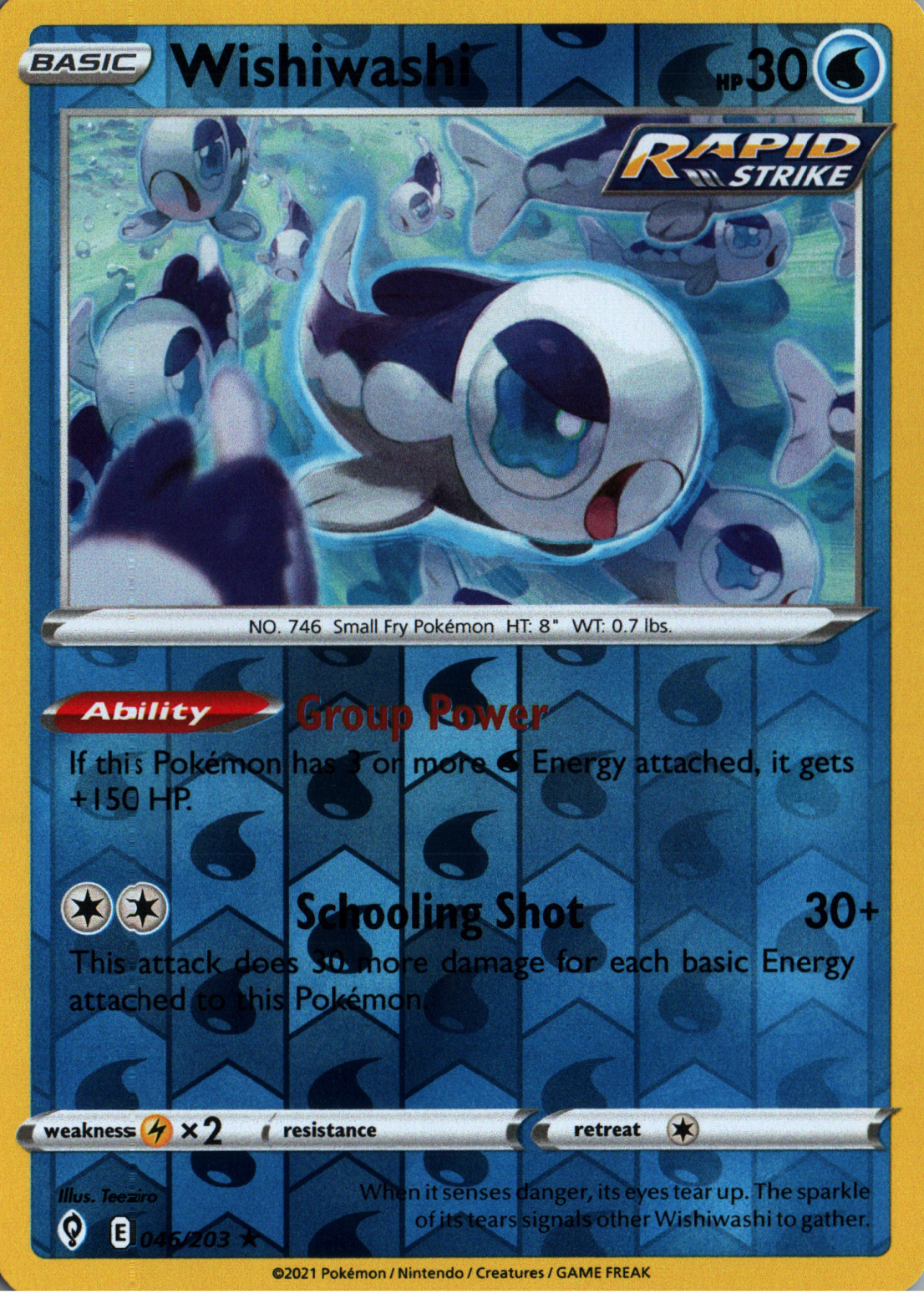 wishiwashi pokemon card Wishiwashi - SWSH Evolving Skies