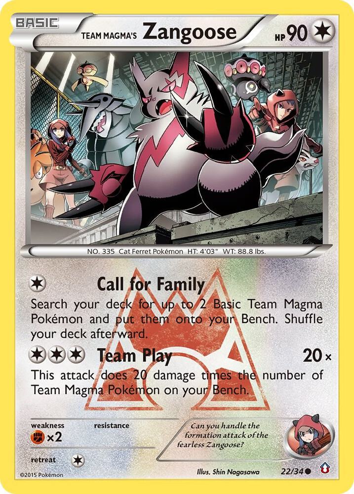 Team Magma's Zangoose - #22/34
