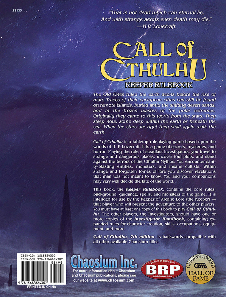 Call of Cthulhu: Keeper Rulebook