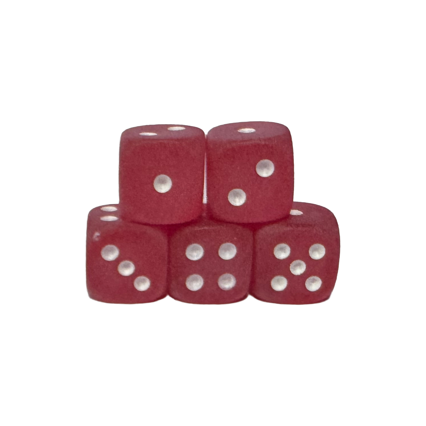 Frosted 12mm w/pips Red/White D6