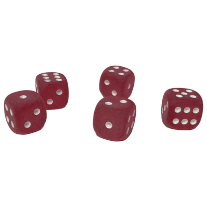 Frosted 12mm w/pips Red/White D6