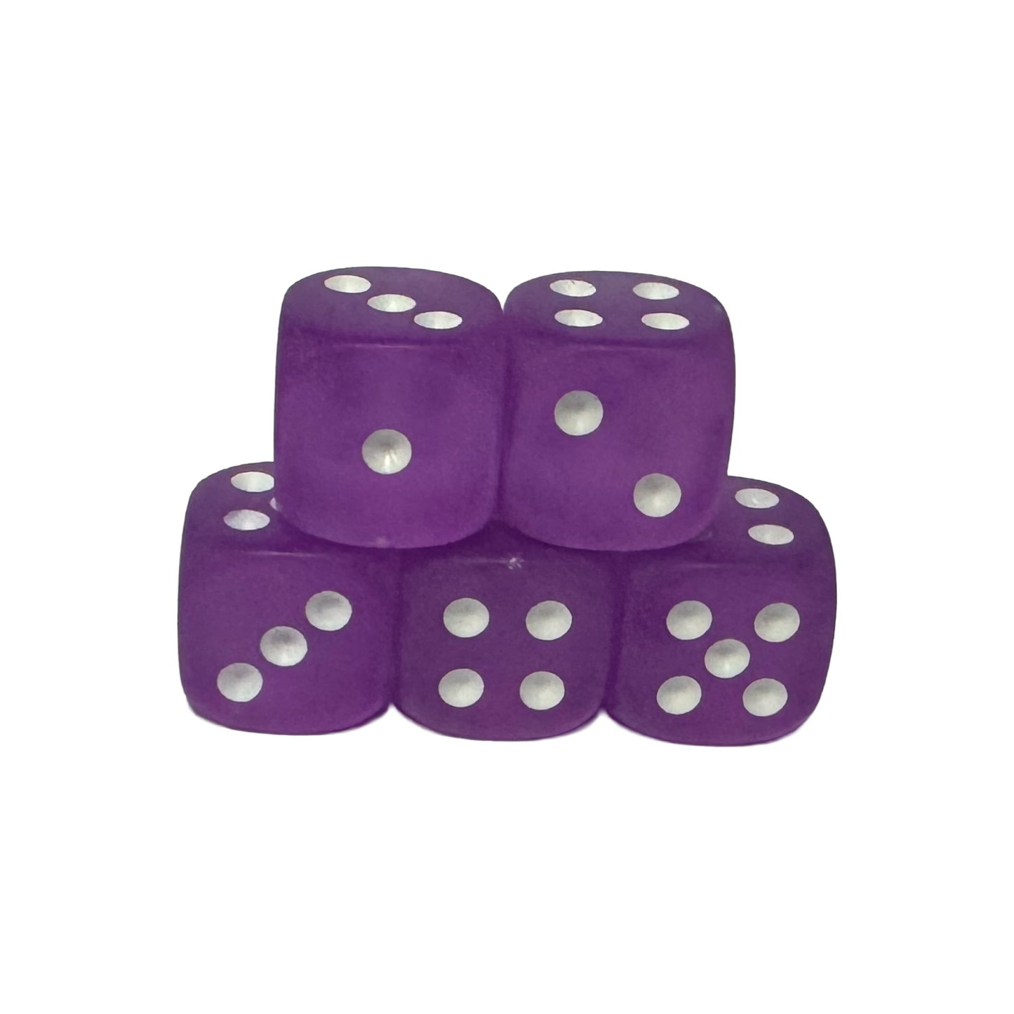 Frosted 12mm w/pips Purple/White D6