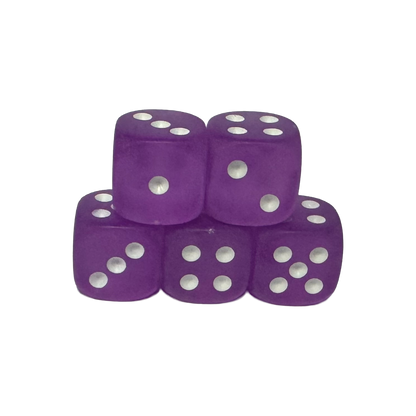 Frosted 12mm w/pips Purple/White D6