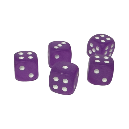 Frosted 12mm w/pips Purple/White D6