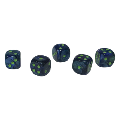 Lustrous 12mm w/pips Dark Blue/green D6