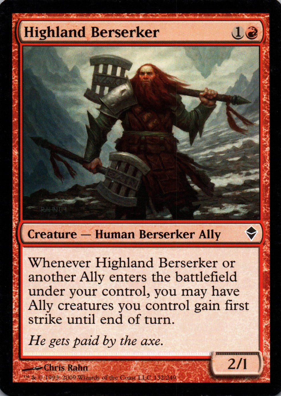 Highland Berserker - Zendikar - 132 - Front