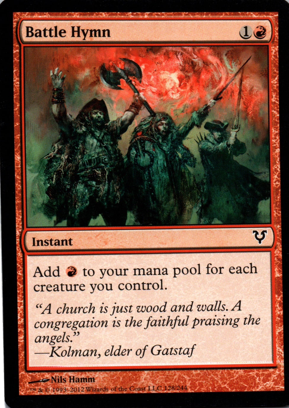 Battle Hymn - Avacyn Restored - 128 - Front
