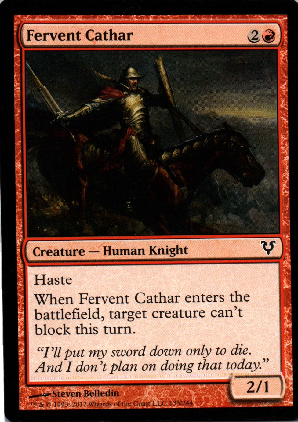 Fervent Cathar - Avacyn Restored - 135 - Front