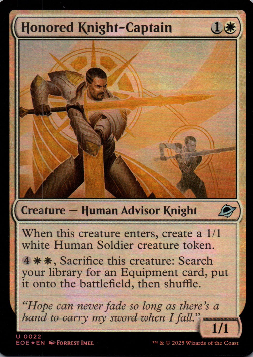 Honored Knight-Captain - Edge of Eternities - 22 - Front
