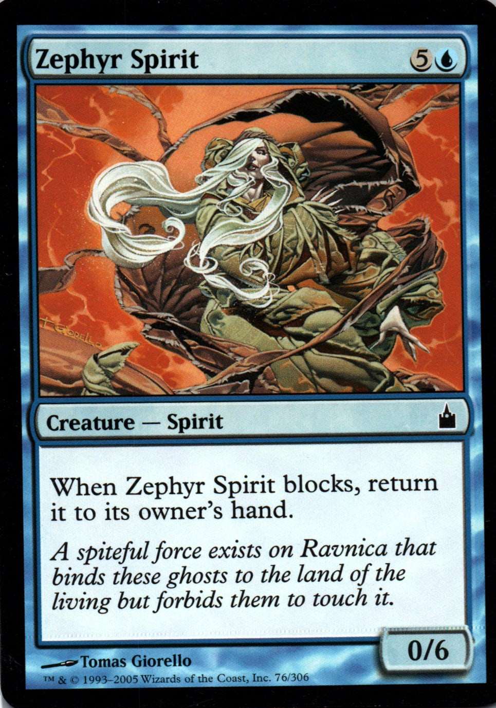 Zephyr Spirit - Ravnica: City of Guilds - 76 - Front