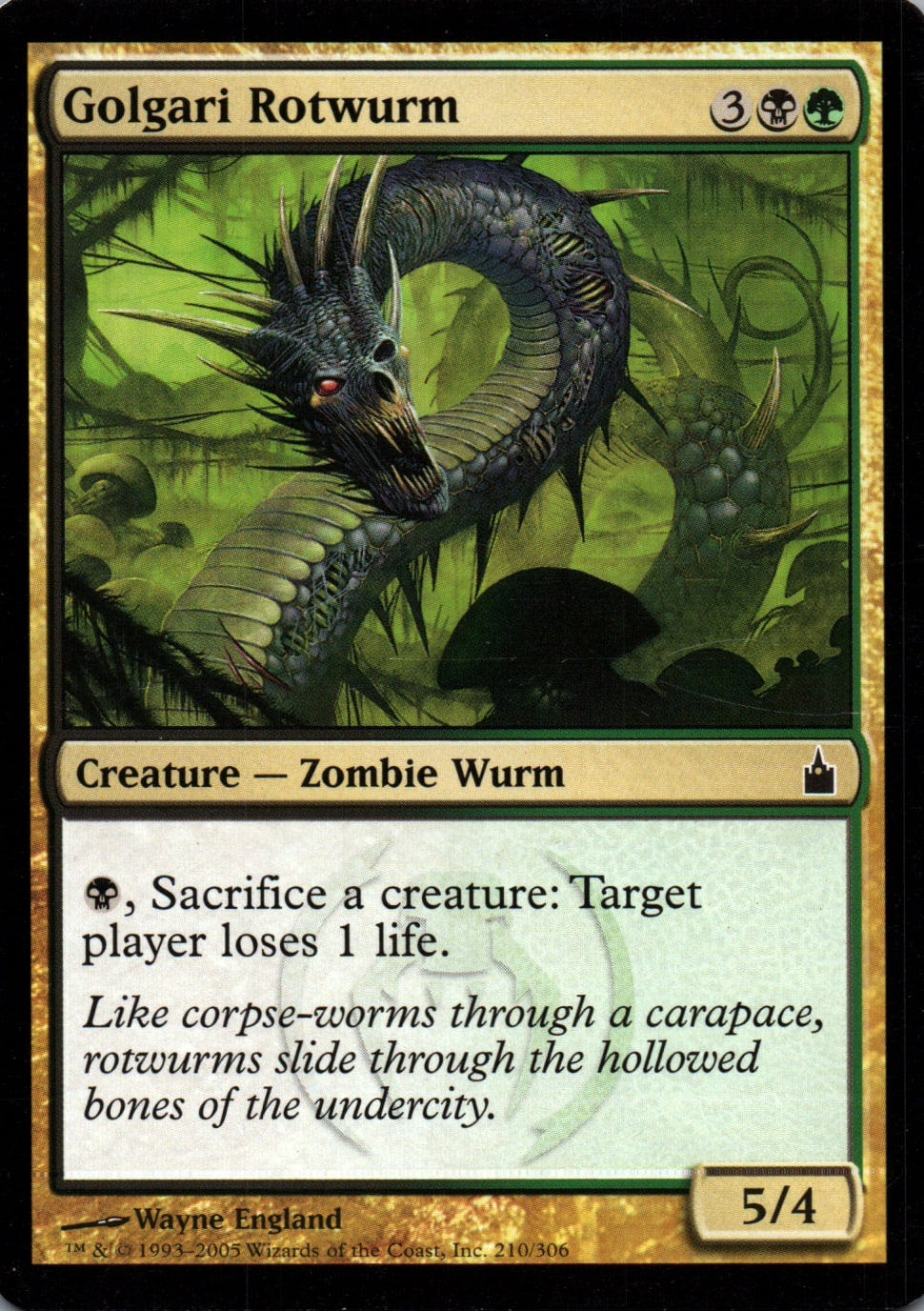 Golgari Rotwurm - Ravnica: City of Guilds - 210 - Front