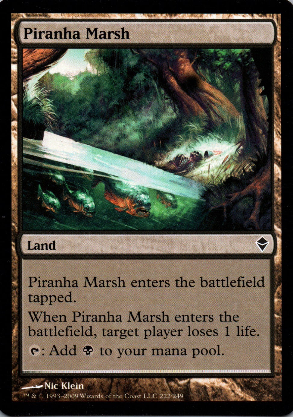 Piranha Marsh - Zendikar - 222 - Front