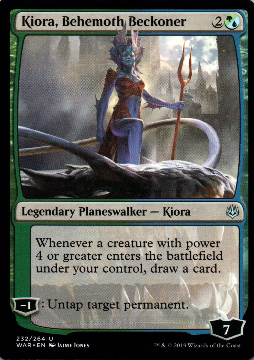 Kiora, Behemoth Beckoner - War of the Spark - 232 - Front