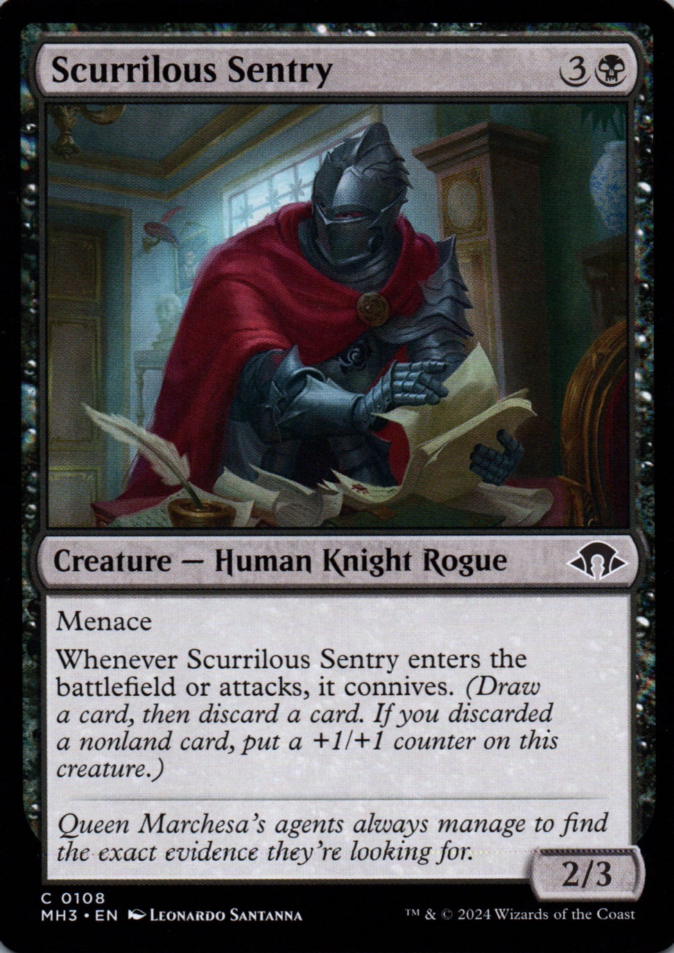 Scurrilous Sentry - Modern Horizons 3 - 108 - Front