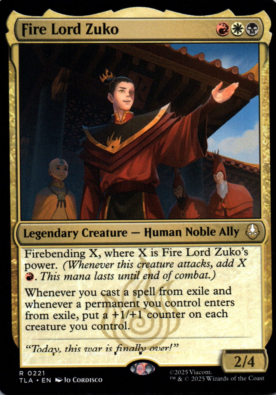 Fire Lord Zuko - Avatar: The Last Airbender - 221 - Front