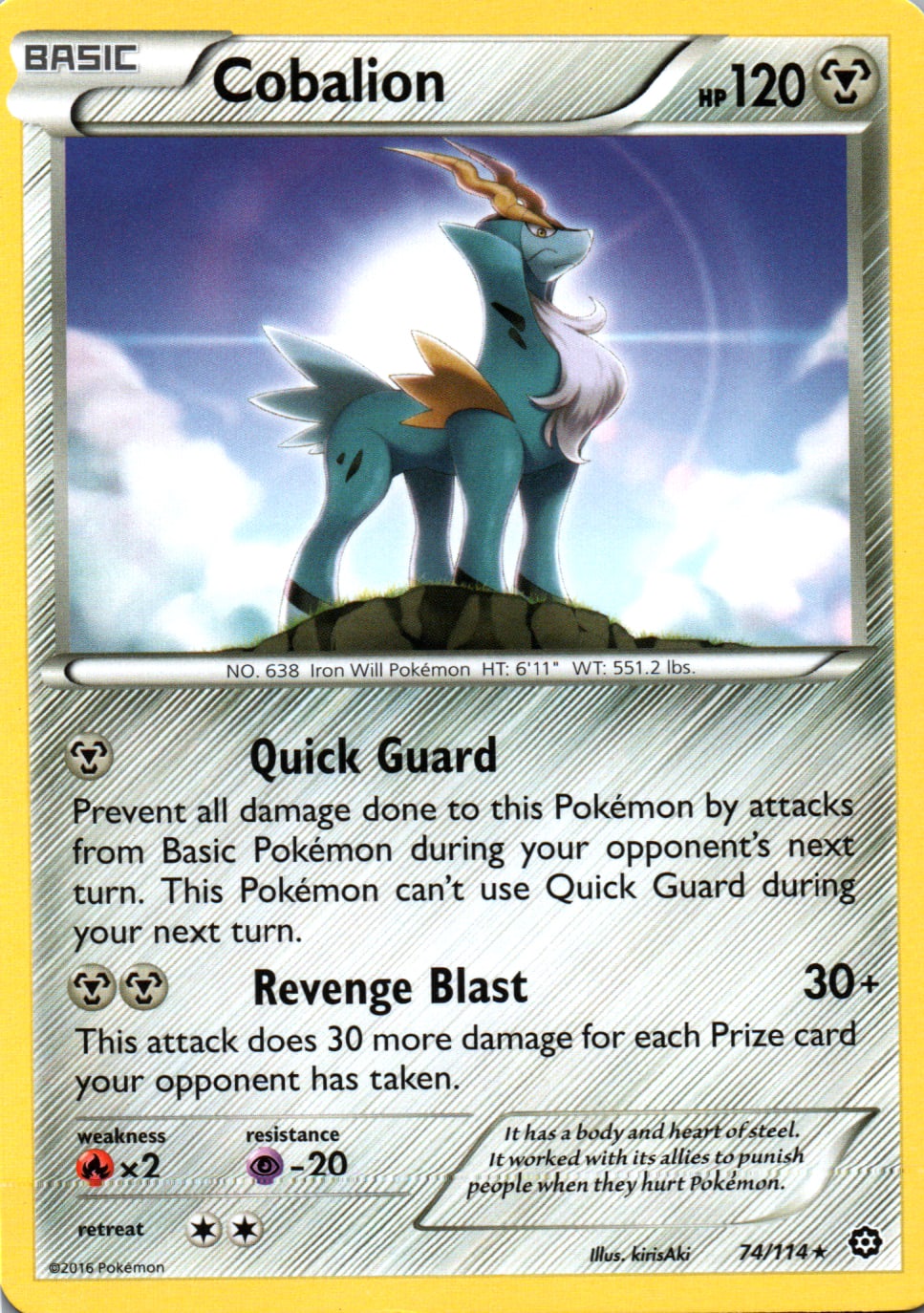 Cobalion - Steam Siege - 74 - Front