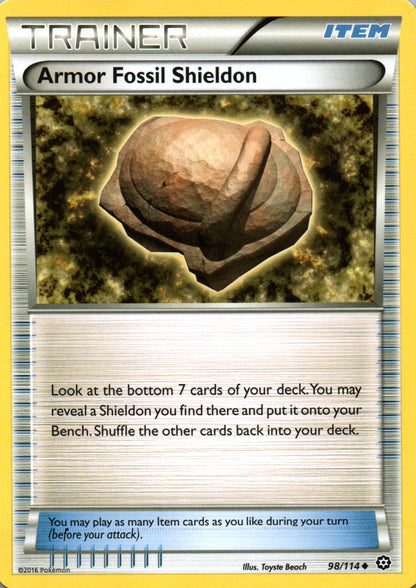 Armor Fossil Shieldon - Steam Siege - 98 - Front
