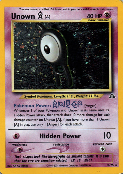 Unown [A] - Neo Discovery - 14 - Front