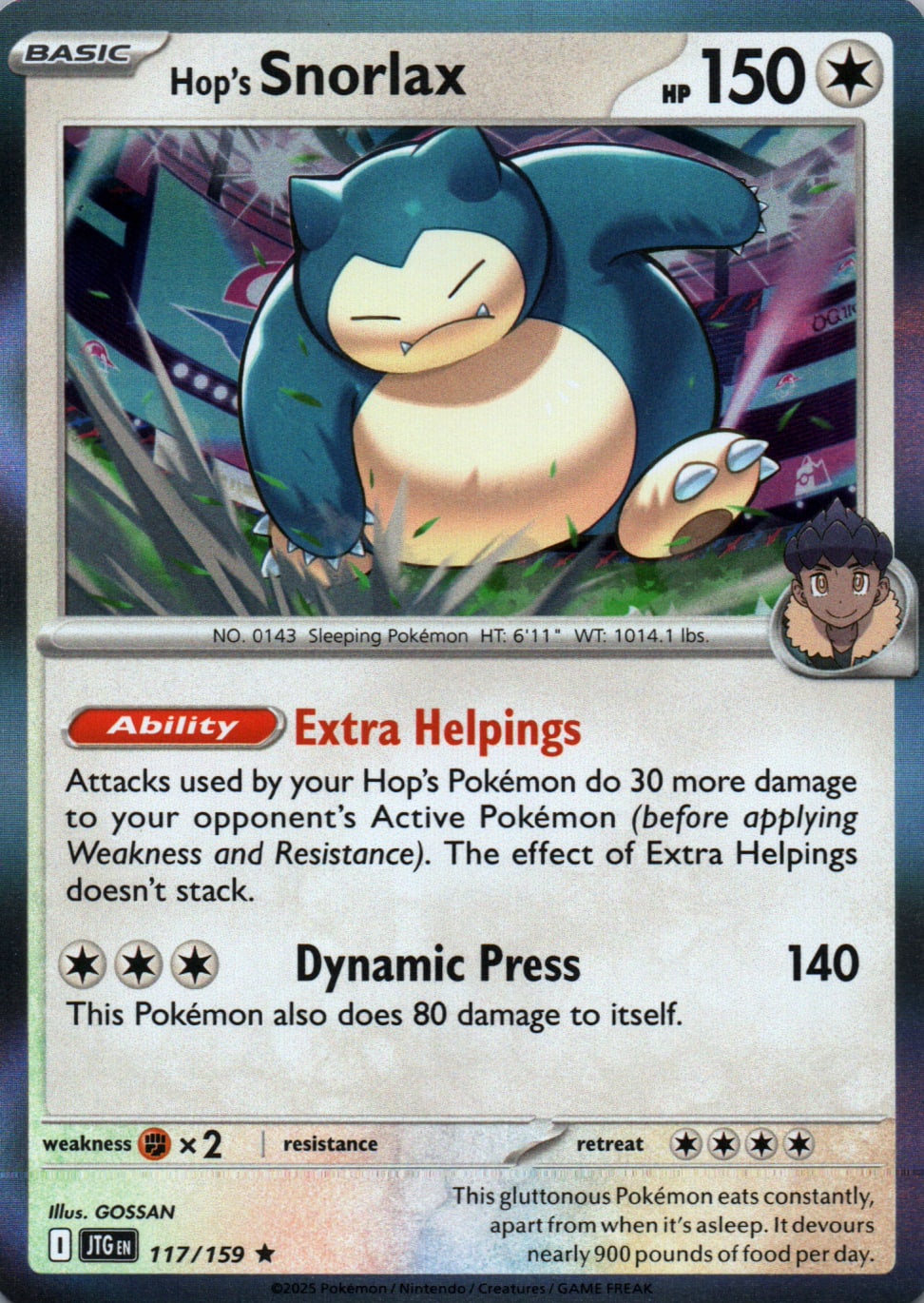 Hop's Snorlax - Journey Together - 117 - Front