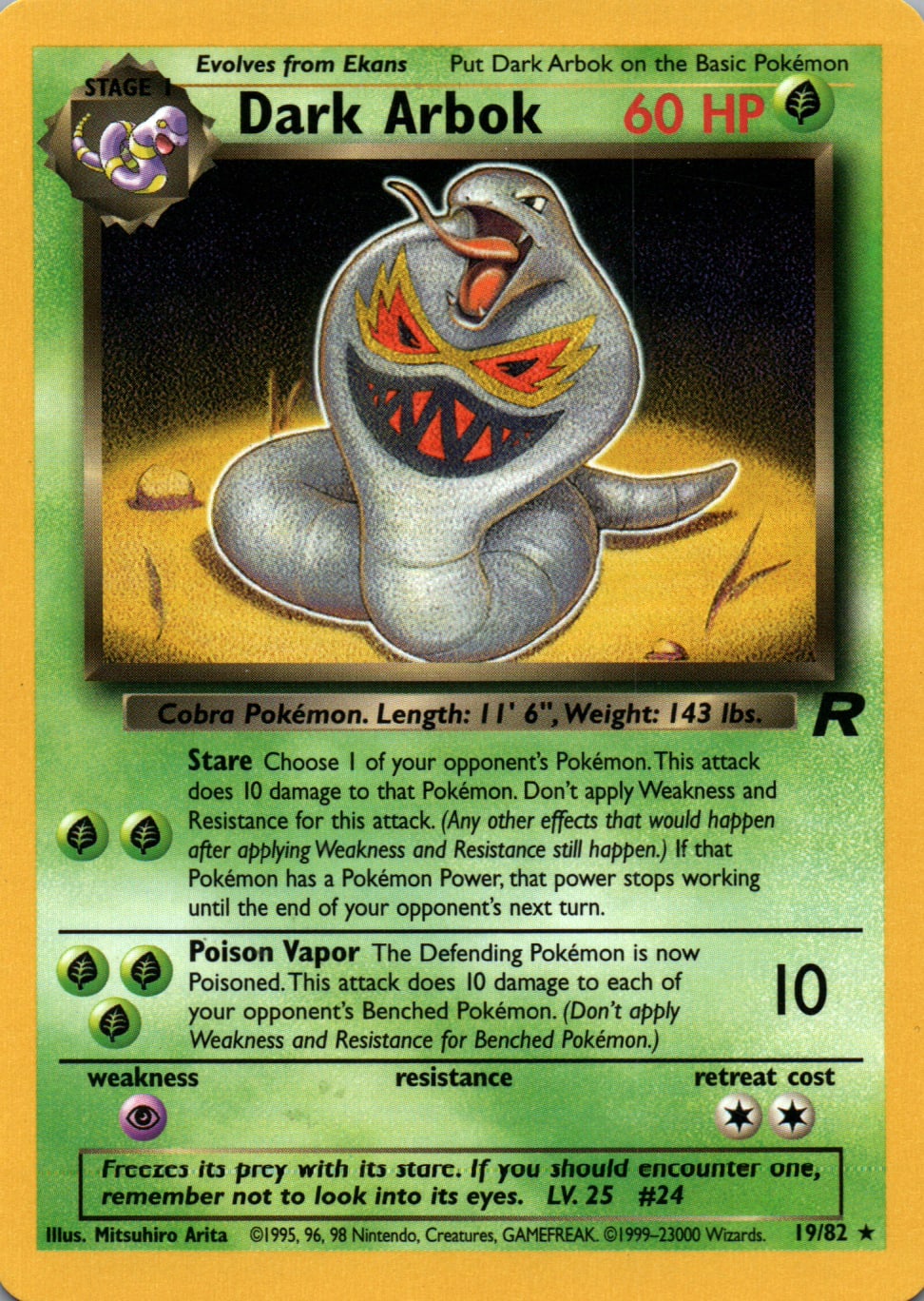 Dark Arbok - Team Rocket - 19 - Front