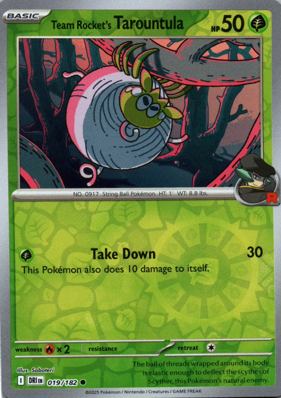 Team Rocket's Tarountula - Destined Rivals - 019 - Front