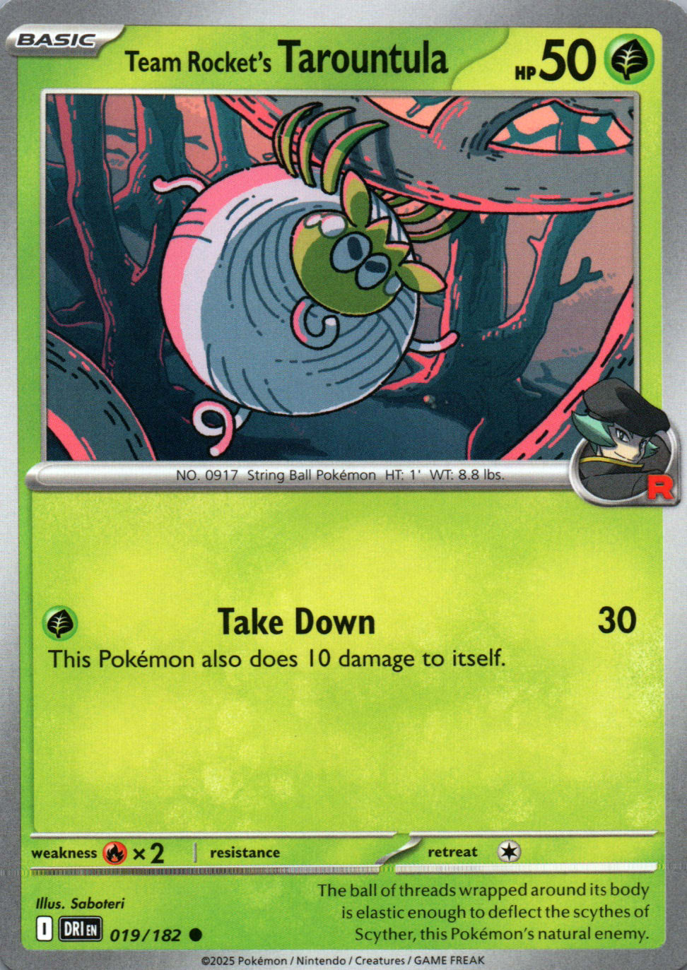 Team Rocket's Tarountula - Destined Rivals - 019 - Front