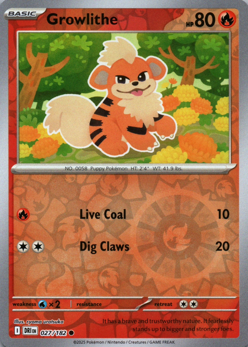 Growlithe - Destined Rivals - 027 - Front