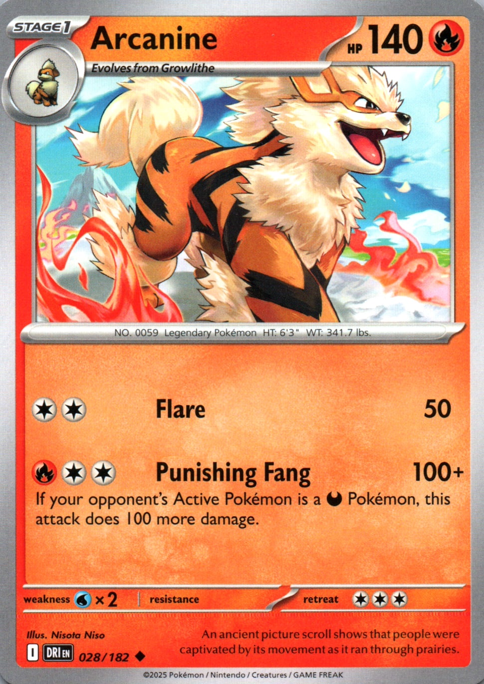 Arcanine - Destined Rivals - 028 - Front