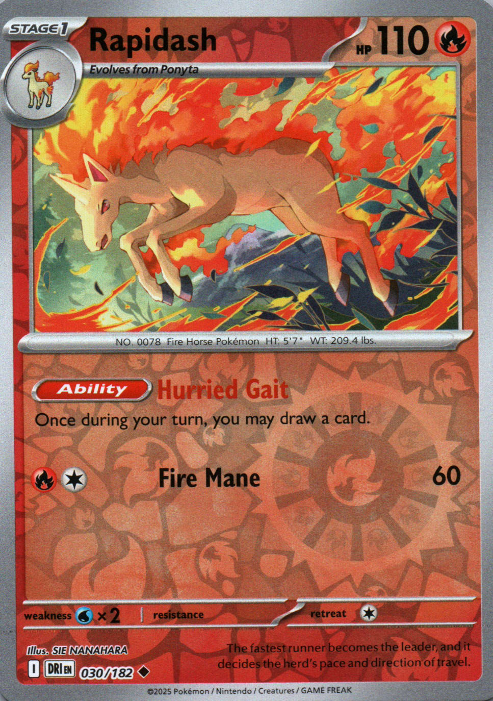 Rapidash - Destined Rivals - 030 - Front