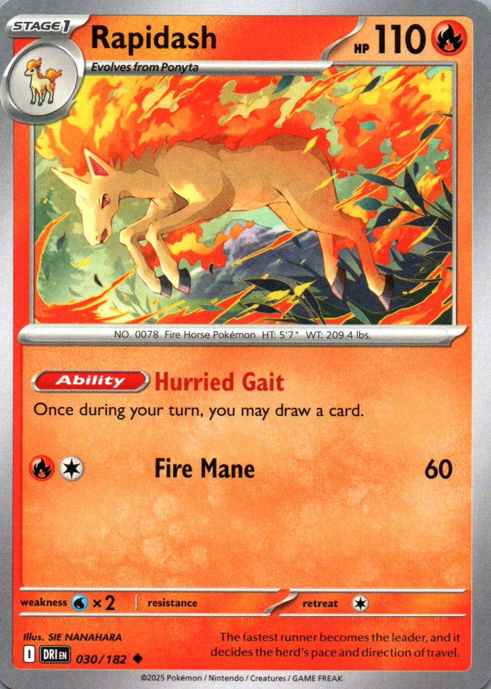 Rapidash - Destined Rivals - 030 - Front